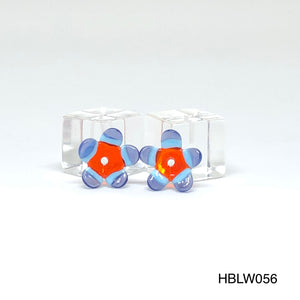 Pair of Orange & Blue Flowers