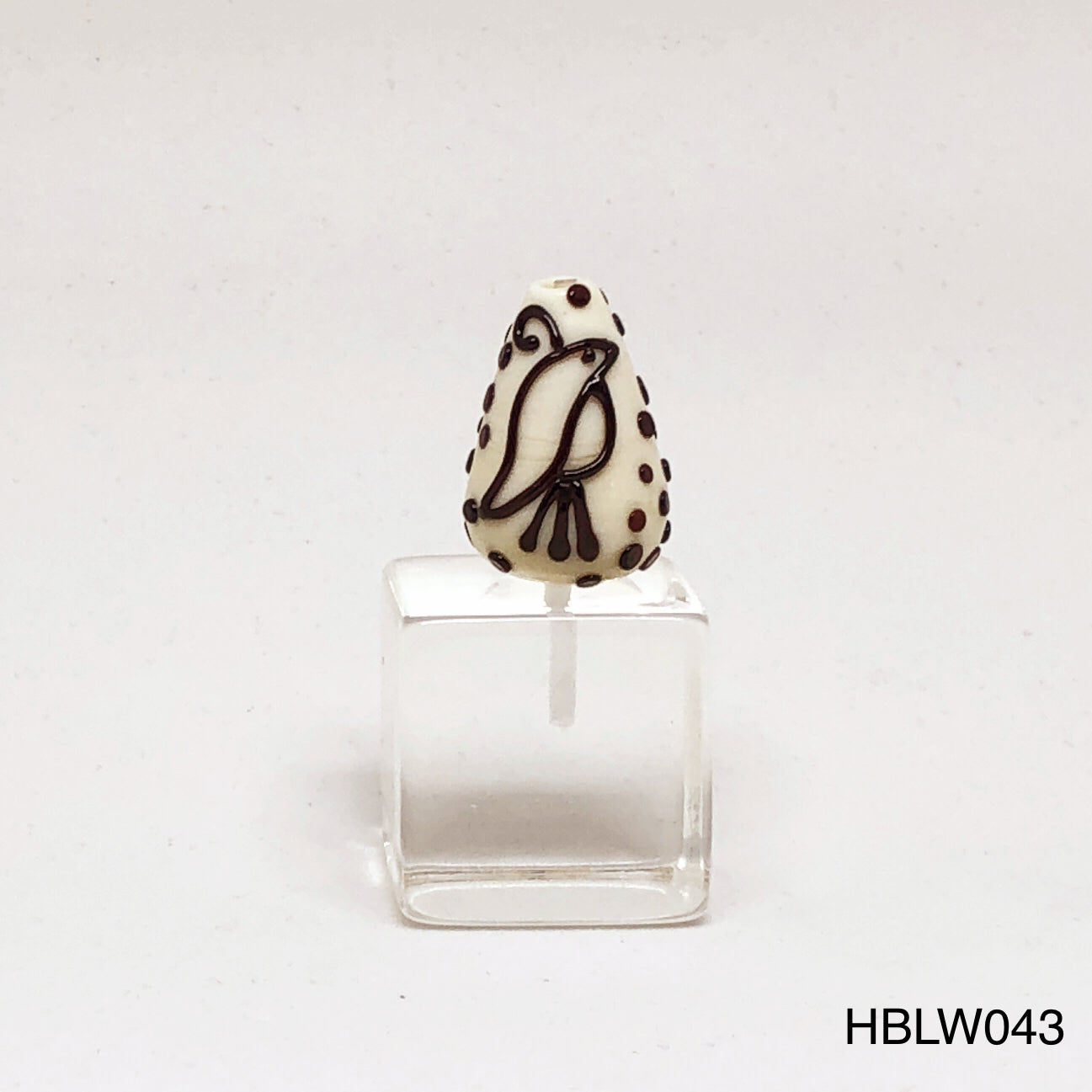 Ivory and Dark Brown Partridge Bead