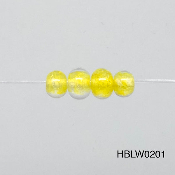 Yellow Dichro Beads, Set of 4