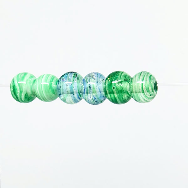 Lucky Green Dichroic Spacer Beads
