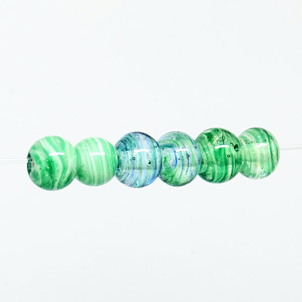 Lucky Green Dichroic Spacer Beads