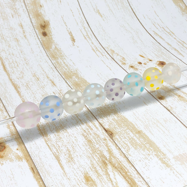 Frosted Dot Lentil Bead Set