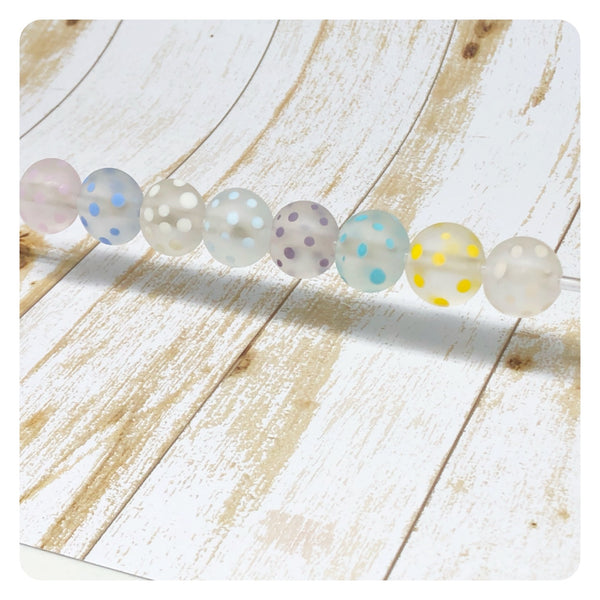 Frosted Dot Lentil Bead Set