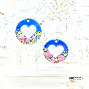 3D Enameled Hearts with Flowers