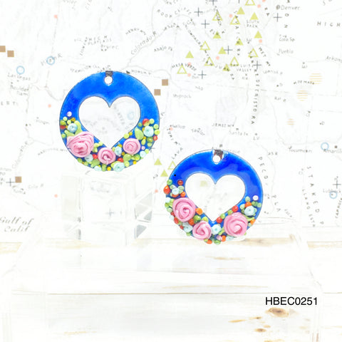 3D Enameled Hearts with Flowers
