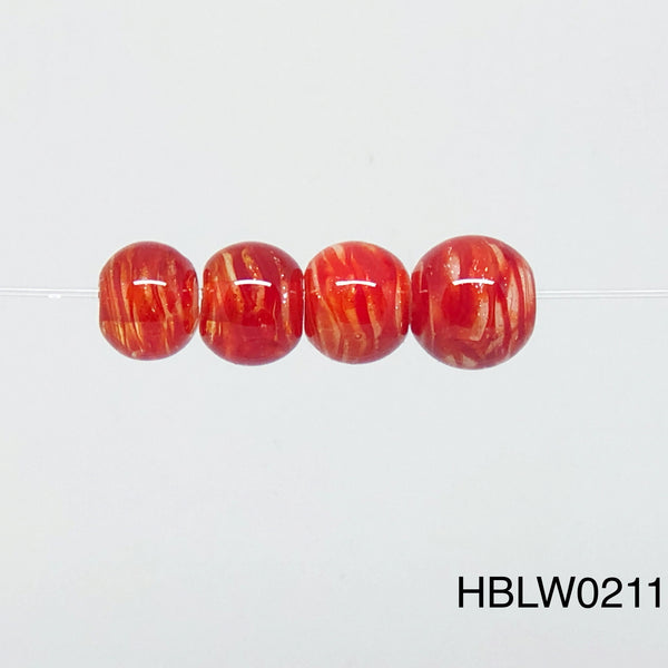 Red Dichro Encased Beads