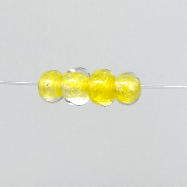 Yellow Dichro Beads, Set of 4