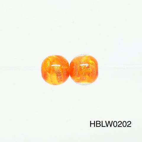 Orange & Yellow Dichro Beads (2)