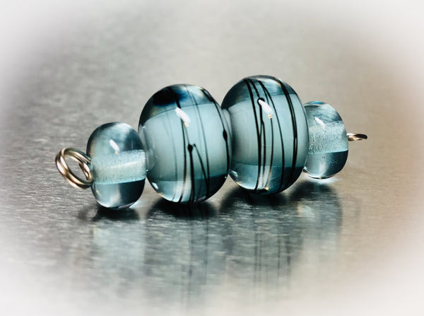Ice Blue Over White Beads