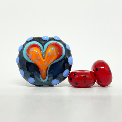 Multi-Colored Heart with Red Spacers