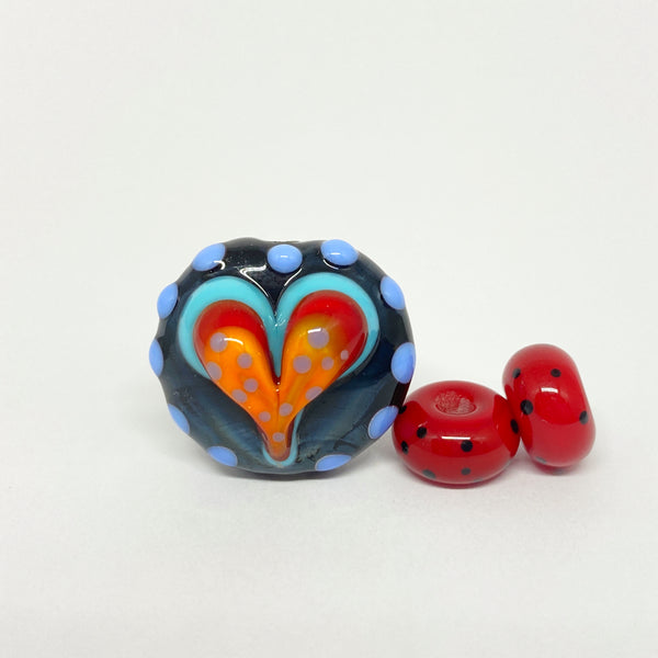 Multi-Colored Heart with Red Spacers