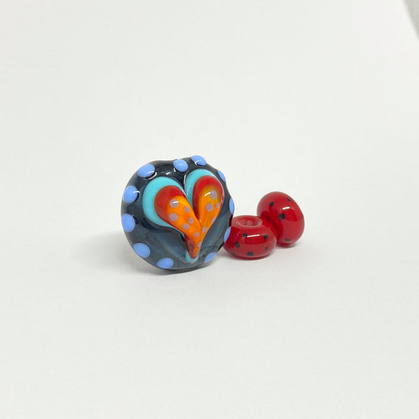 Multi-Colored Heart with Red Spacers