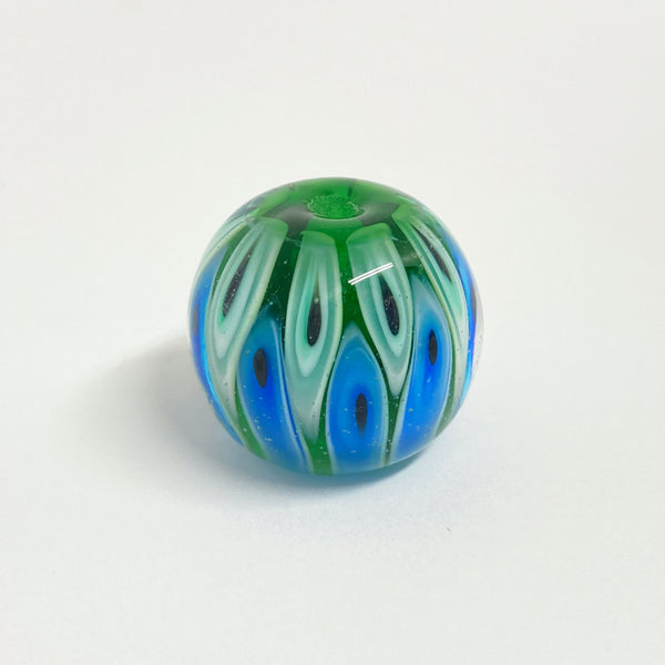 Blue and Green Triangle Bead