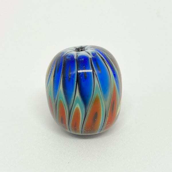 Encased Red, Blue and Green Triangle Bead