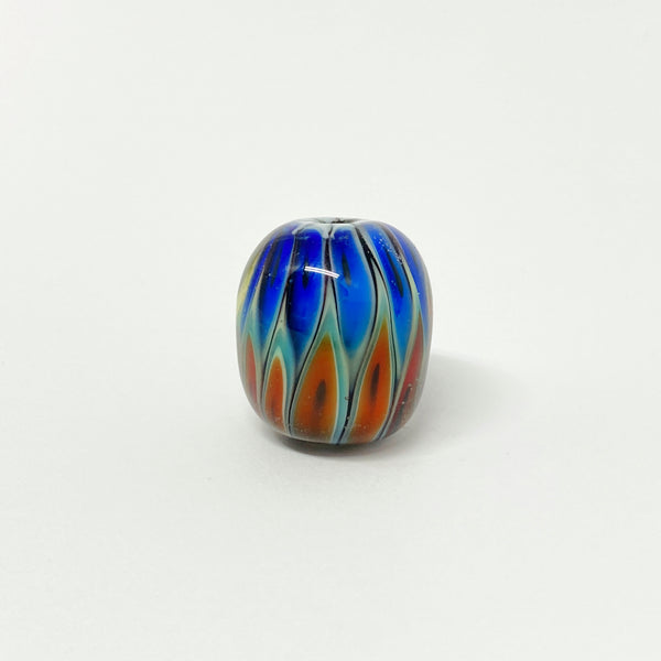 Encased Red, Blue and Green Triangle Bead