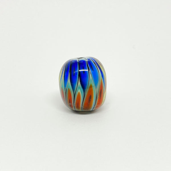 Encased Red, Blue and Green Triangle Bead