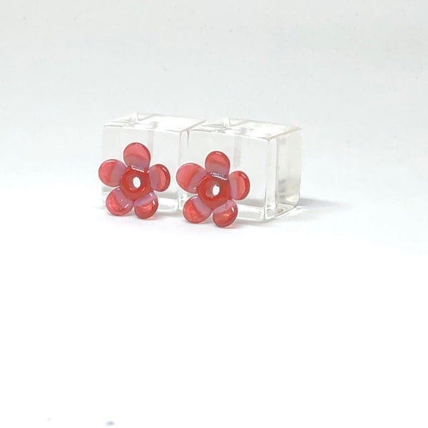 Pair 3D Pink Flowers