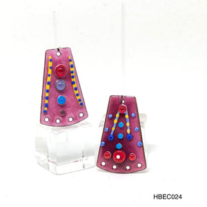 Pink Cherry Enameled Components