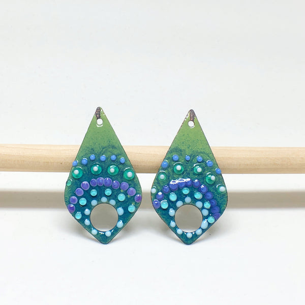 Blue, Green & Purple Enameled Components