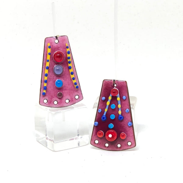 Pink Cherry Enameled Components